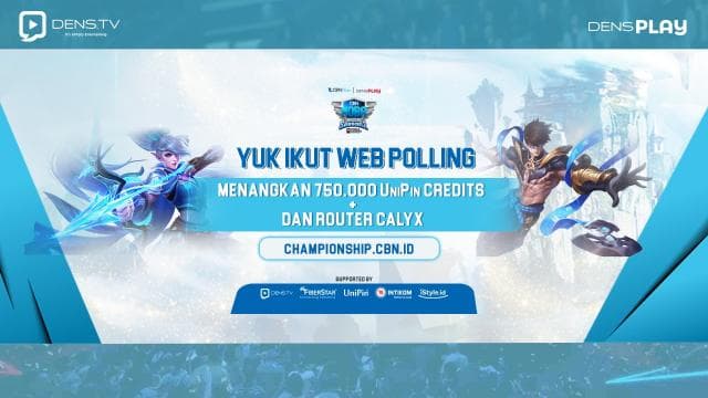 Yuk Ikutan CBN MOBA MASTERS Season 2 Website Polling Berhadiah Router Calyx dan UniPin Credits!