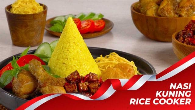 Nasi Kuning Masak Dalam Rice Cooker