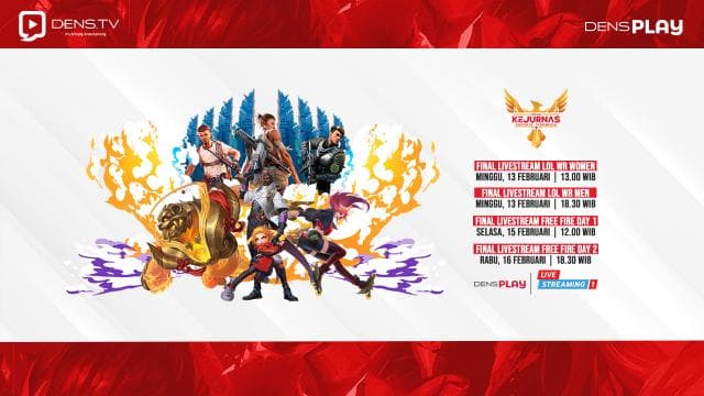 Saksikan Live Streaming Tournament KEJUARAAN NASIONAL Free Fire dan LOL: Wild Rift!