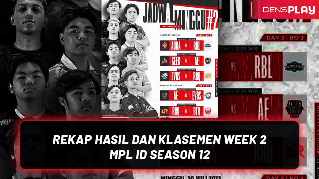 REKAP HASIL DAN KLASEMEN WEEK 2 MPL ID SEASON 12