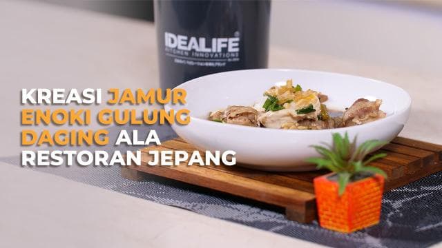 Kreasi Jamur Enoki Gulung Daging Ala Restoran Jepang