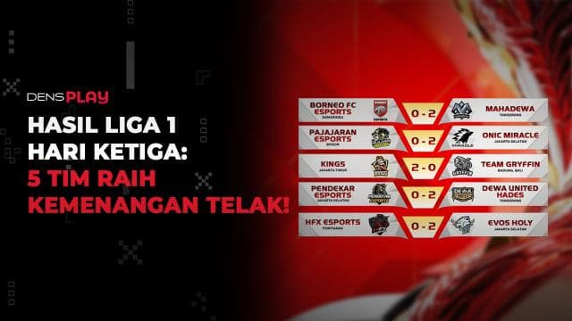 HASIL LIGA 1 HARI KETIGA: 5 TIM RAIH KEMENANGAN TELAK!